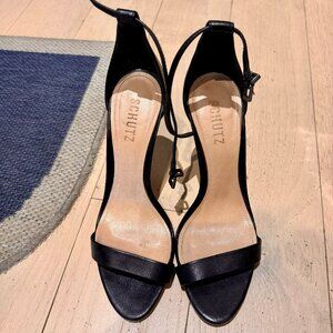 Schutz 'Cadey Lee' Heel Black Leather Size 8